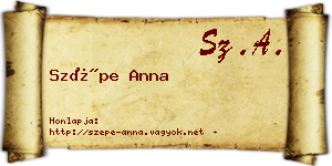 Szépe Anna névjegykártya