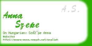 anna szepe business card